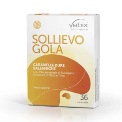 Vebix Nutrients Sollievo Gola - Caramelle dure balsamiche per la gola, 36 caramelle