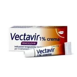 Vectavir 1% Crema Penciclovir Trattamento Herpes Labiale, 2g