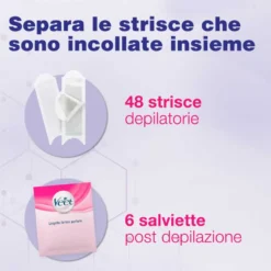 Veet Minima - Strisce Depilatorie Viso Ipoallergeniche, 16 Strisce