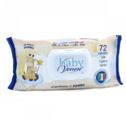 Venere Salviette detergenti al bambù per bambini - Salviette per la pelle sensibile, 72 salviettine