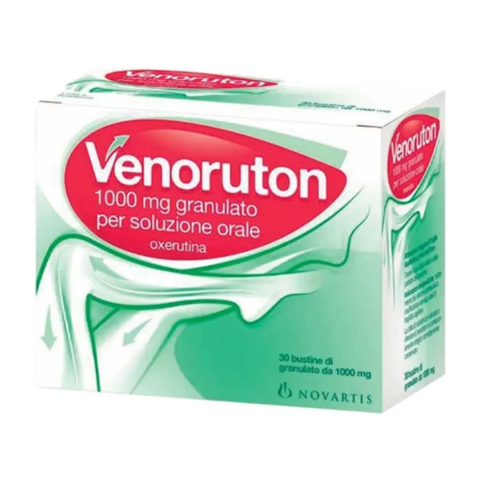Venoruton 1000mg Oxerutina Trattamento Insufficienza Venosa e Fragilità Capillare, 30 Bustine