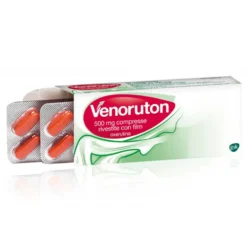 Venoruton 500mg Oxerutina Trattamento Insufficienza Venosa e Fragilità Capillare, 30 Compresse Rivestite