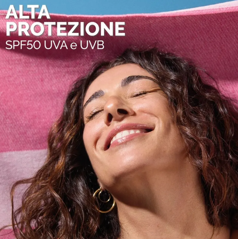 VeraLab Face The Sun - Crema viso solare SPF50 con acido ialuronico ad azione antietà, 50 ml
