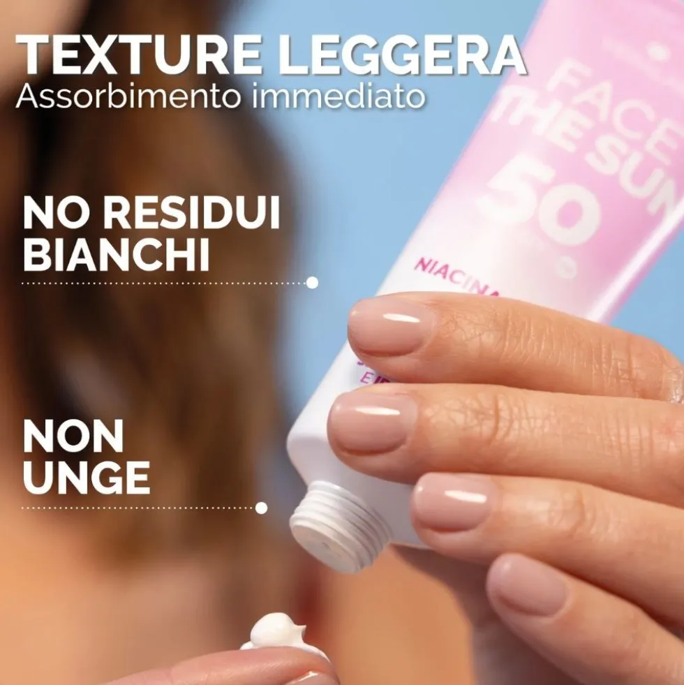 VeraLab Face The Sun Niacinamide - Crema solare viso SPF50 per il controllo del sebo, 50 ml