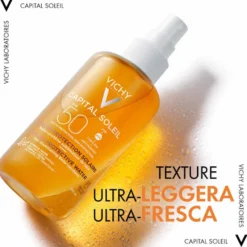 Vichy Capital Soleil - Acqua Solare Protettiva Abbronzatura Intensa SPF50, 200ml