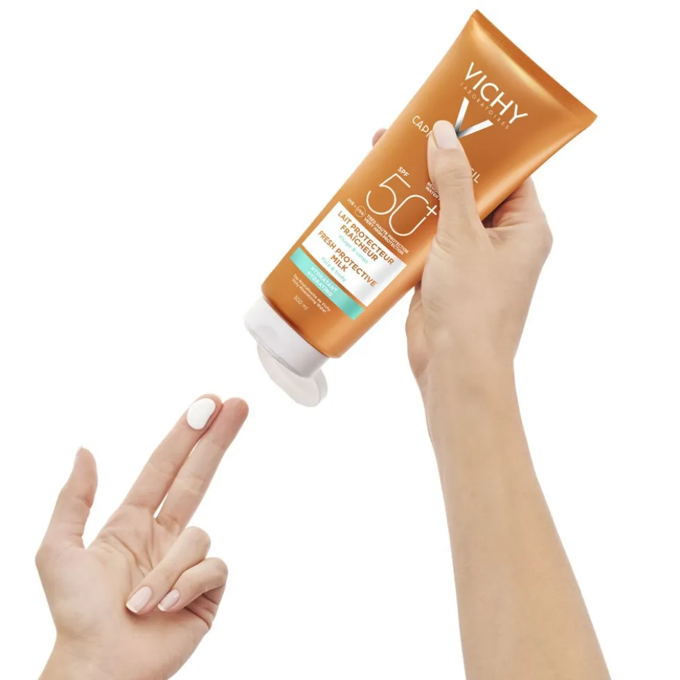 Vichy Capital Soleil - Latte Idratante Fresco Viso e Corpo SPF 50+, 300ml