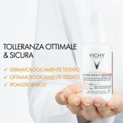 Vichy Capital Soleil - UV-Age Daily Pigment Medium SPF50+ Fluido Solare Anti-Invecchiamento Colorato Colorazione Media, 40ml