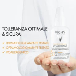 Vichy Capital Soleil - UV Age Fluido Anti-Fotoinvecchiamento SPF50 Solare Viso Anti-Invecchiamento, 80ml