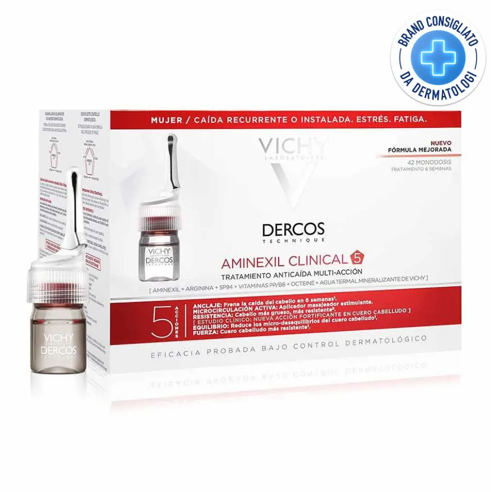 Vichy Dercos - Aminexil Trattamento Anticaduta Donna, 42 Fiale x 6ml