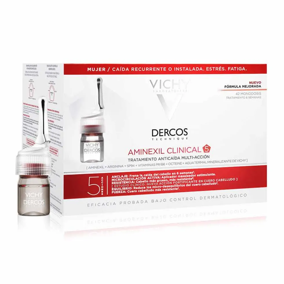 Vichy Dercos - Aminexil Trattamento Anticaduta Donna, 42 Fiale x 6ml