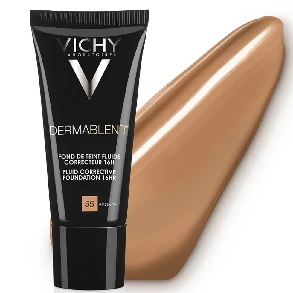 Vichy Dermablend - Fondotinta Correttore Fluido 16H Tonalità 55 Bronze, 30ml