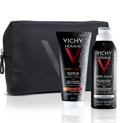 Vichy Homme Pochette - Set per la doccia e la rasatura delle pelli sensibili, 2 prodotti da 200 ml
