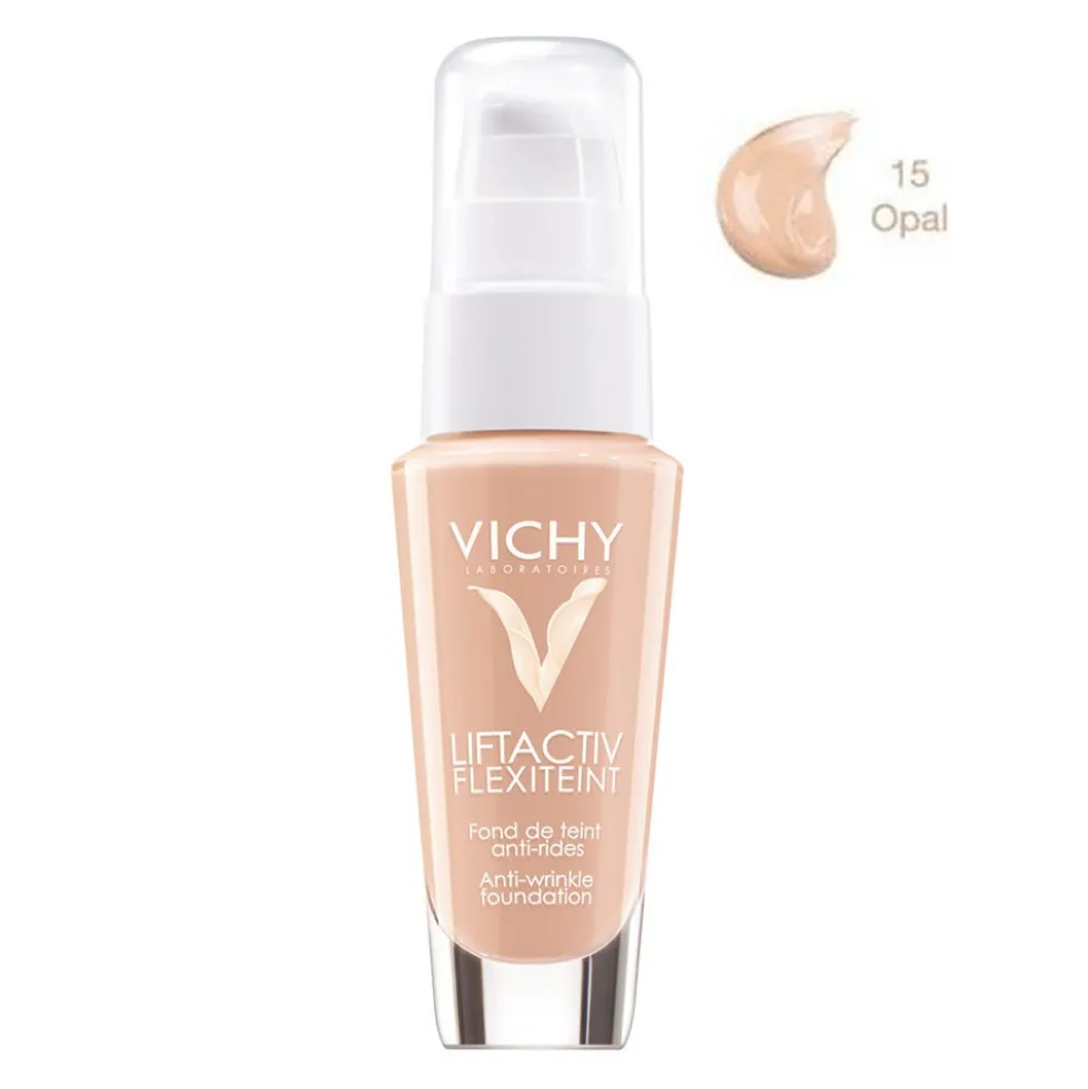 Vichy Liftactiv Flexiteint 15 opale - Fondotinta antirughe con Spf 20 per un effetto lifting, 30 ml