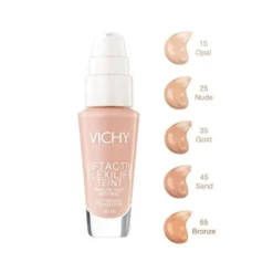 Vichy Liftactiv Flexiteint 15 opale - Fondotinta antirughe con Spf 20 per un effetto lifting, 30 ml