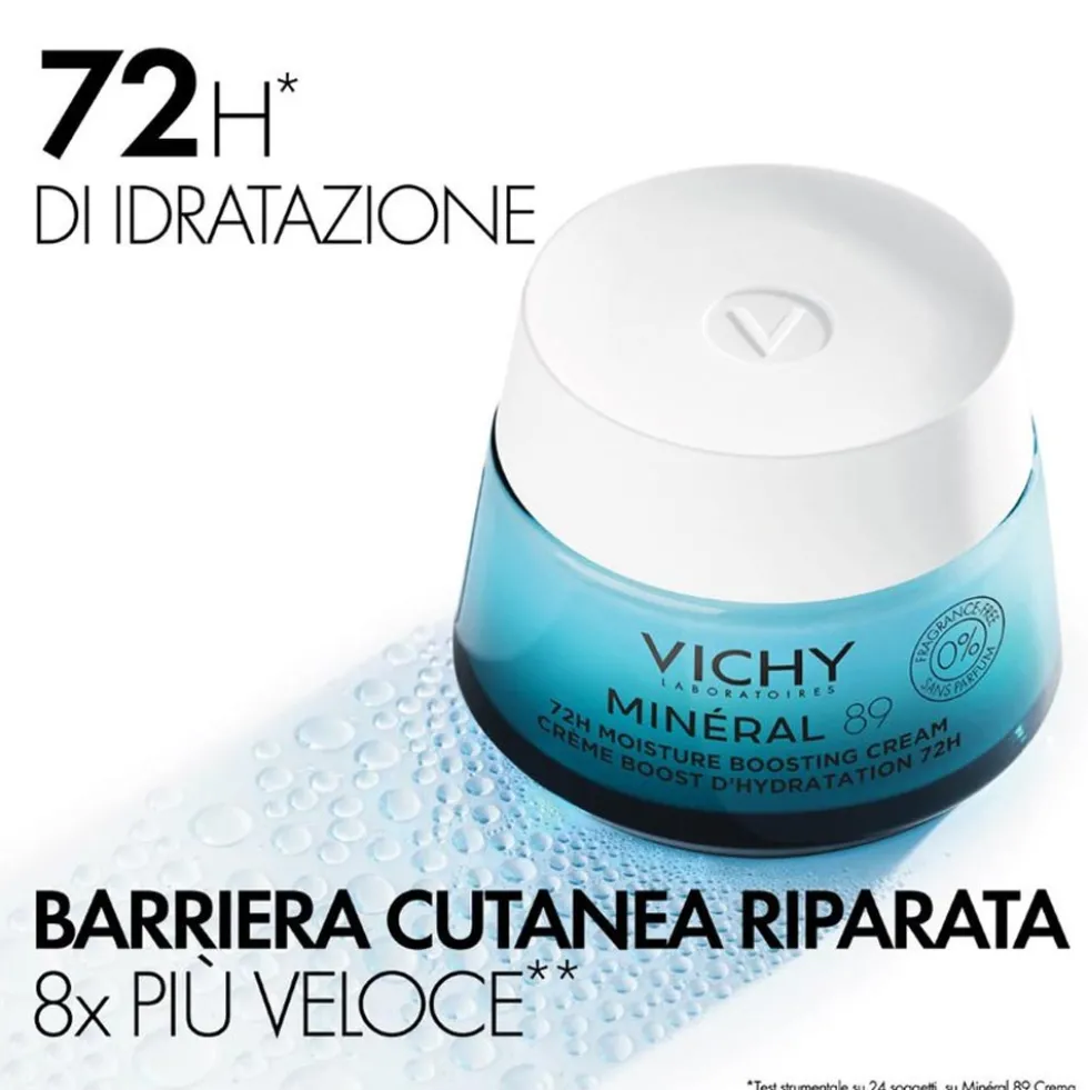 Vichy Mineral 89 - Crema Idratante 72H Leggera, 50ml