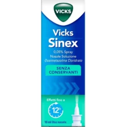 Vicks Sinex 0,05% Spray Nasale Decongestionante Soluzione Raffreddore, 10ml