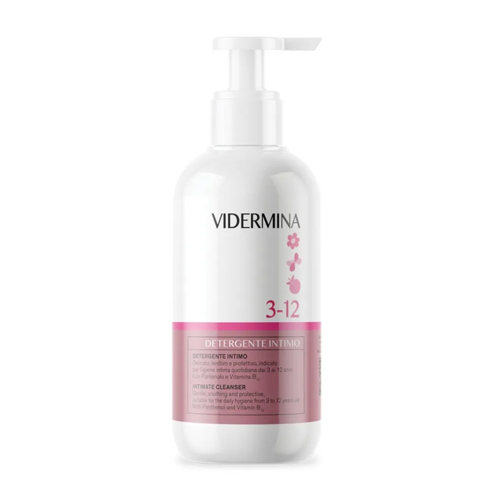 Vidermina 3-12 - Detergente intimo lenitivo per l'igiene dei bambini dai 3 ai 12 anni, 250 ml
