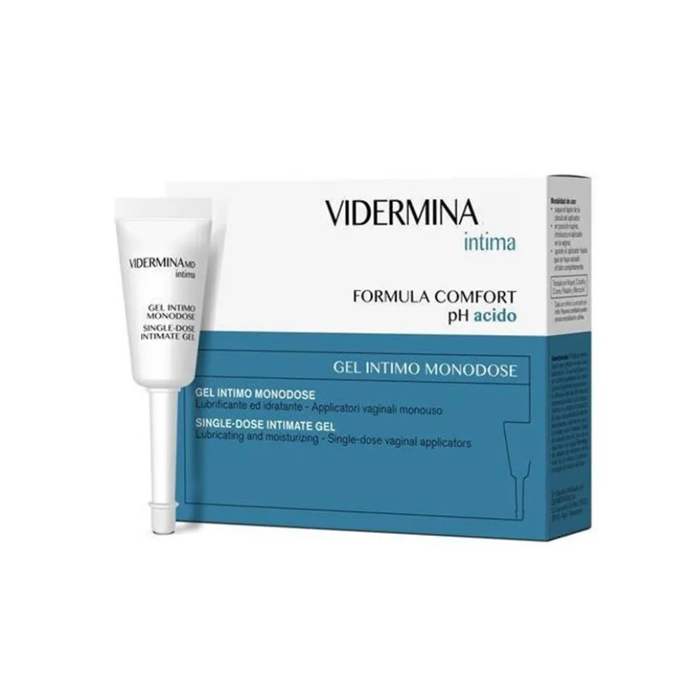 VIDERMINA Intima - Gel Idratante Intimo Monodose pH Acido, 6 Flaconi