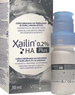Visufarma Xailin Plus 0,2% HA Collirio lubrificante senza conservanti per occhi secchi, 10 ml