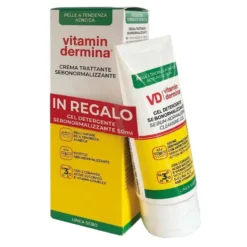 Vitamindermina Kit sebonormalizzante per pelle grassa Crema 40ml+ Gel Detergente 50ml