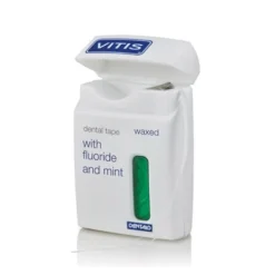 Vitis Dental Tape con Cera Fluoro e Menta Nastro Interdentale Cerato, 50m