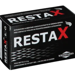 Wikenfarma Restax softgel - Integratore per la prostata e i capelli, 30 capsule e 30 softgel