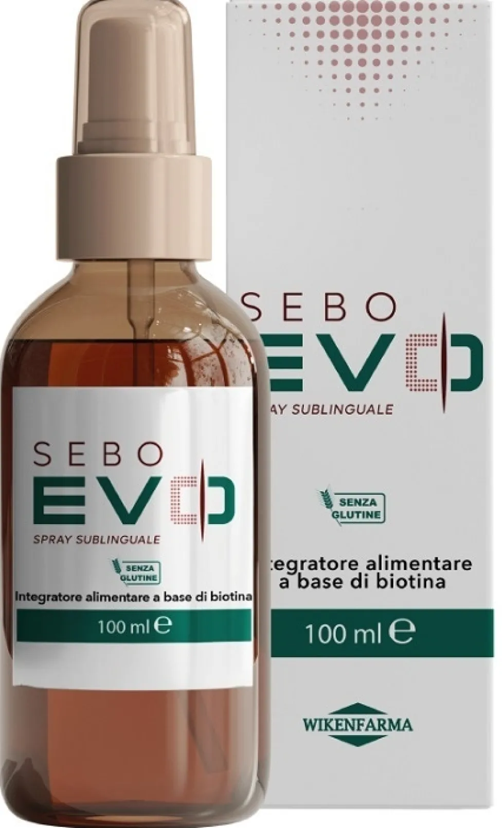 Wikenfarma Sebo evo spray 100 ml - Integratore anticaduta e per il controllo del sebo, 1 flacone