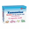Xamamina Bambini 25mg Dimenidrinato Antichinetosico Mal di Viaggio, 6 Capsule Molli