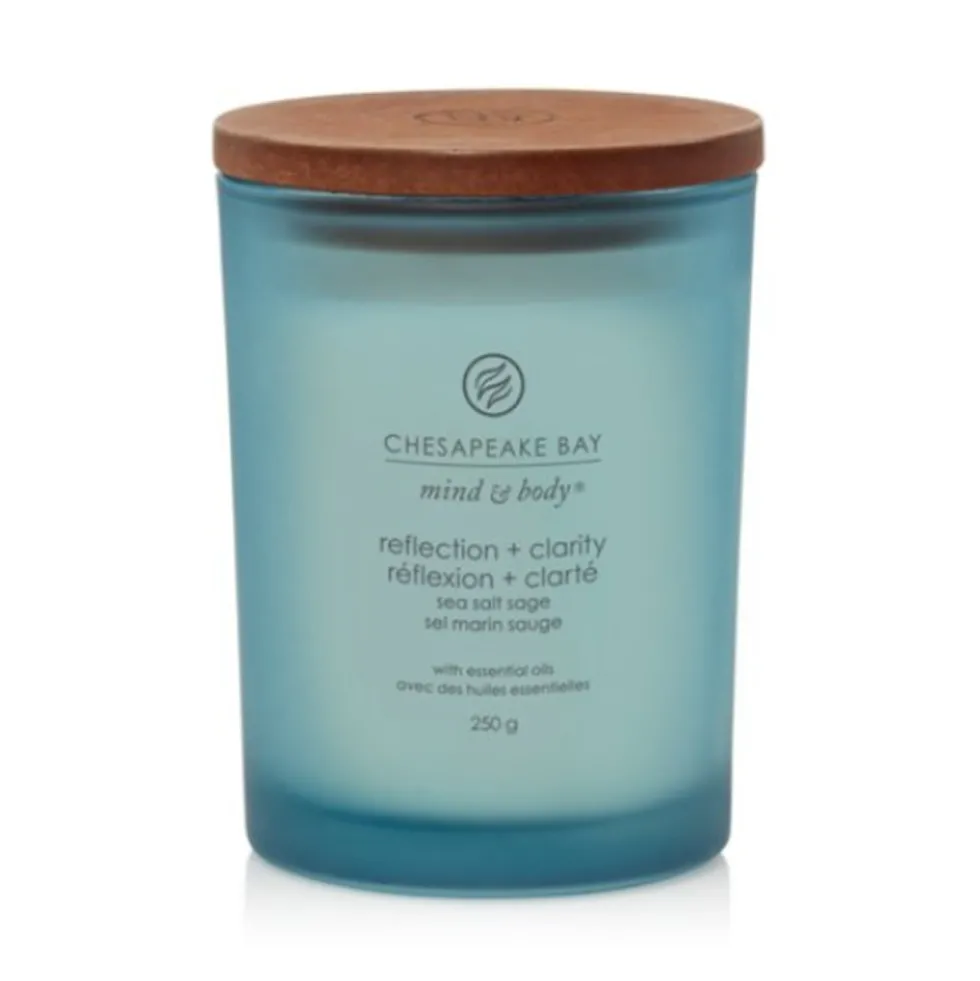 Yankee Candle Reflection & Clarity - Candela Sale Marino e Salvia Media, 250g