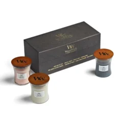 Yankee Candle WoodWick Cofanetto Regalo con 3 Candele Clessidra Mini con Stoppino in Legno Fragranze Floreali Assortite, 3 x 85g