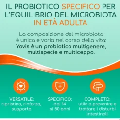 Yovis Caps Fermenti per l'Equilibrio Flora Intestinale, 10 Capsule