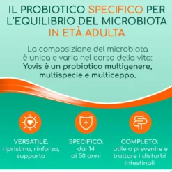 Yovis Fermenti Lattici Vivi per Equilibrio Flora Intestinale, 10 Flaconcini