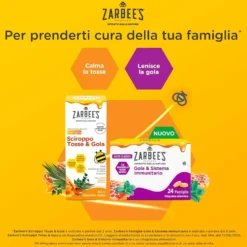 Zarbee's Gola e sistema immunitario - Integratore per la gola e le difese immunitarie, 24 pastiglie
