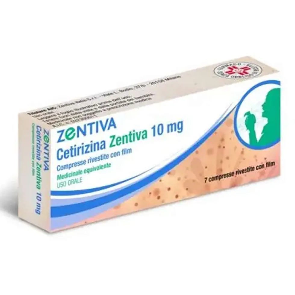 Zentiva Cetirizina 10 mg - Compresse rivestite per la rinite allergica e l'orticaria, 7 compresse