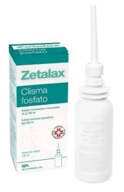 Zetalax Clisma Fosfato - Soluzione rettale per la stitichezza occasionale, flacone da 133 ml
