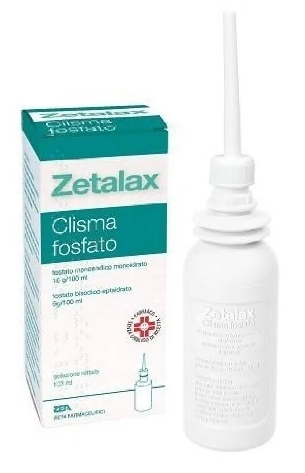 Zetalax Clisma Fosfato - Soluzione rettale per la stitichezza occasionale, flacone da 133 ml