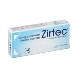 Zirtec Cetirizina dicloridrato 10mg Antistaminico Orale Trattamento Rinite Allergica, 7 compresse