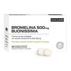Zuccari Bromelina 500mg Buonissima Integratore Digestivo e Drenante, 30 compresse