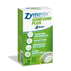 Zymerex Gonfiore Plus 4 Azioni - Integratore alimentare per il gonfiore addominale, 20 compresse
